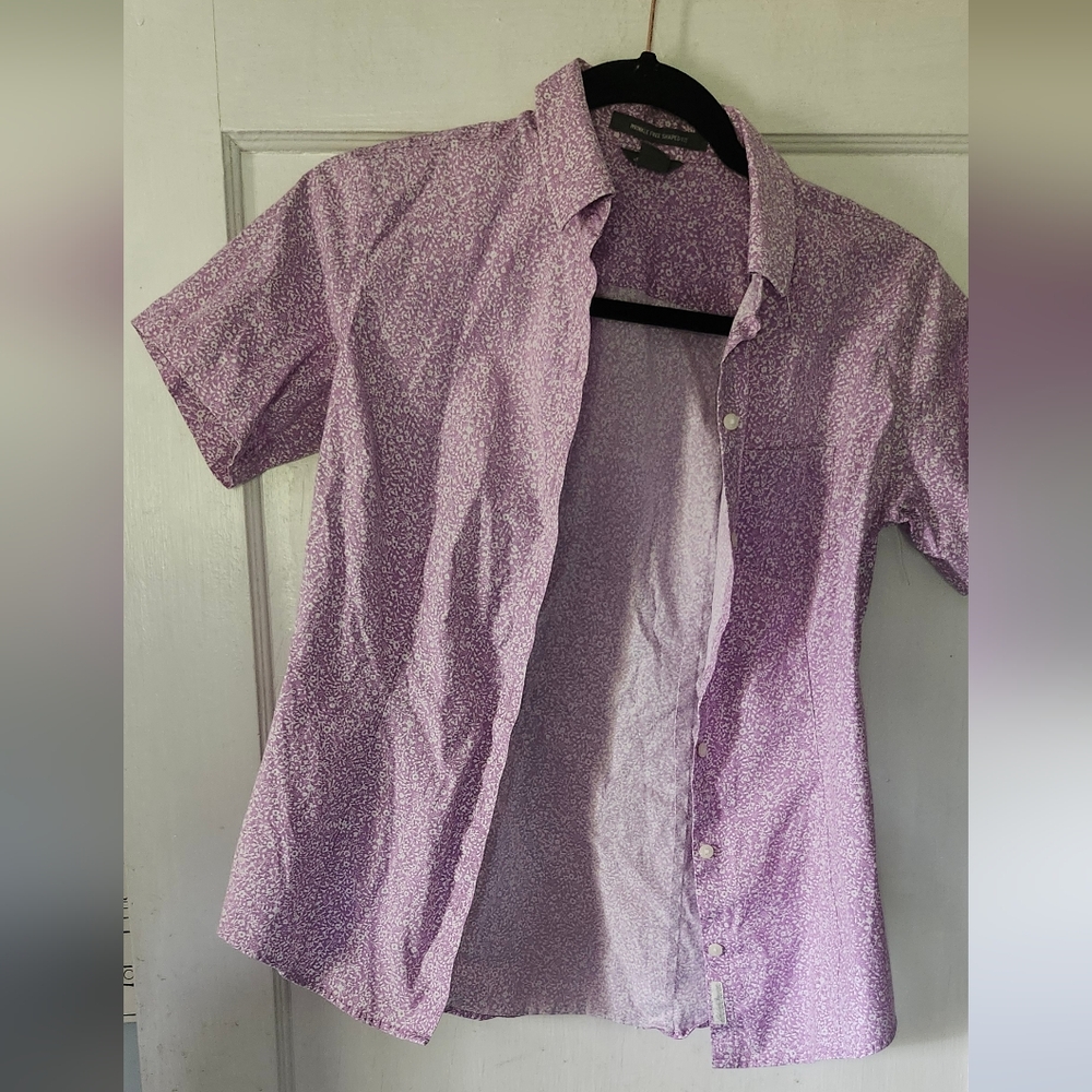 Eddie Bauer S Floral Short sleeve button up airy cotton